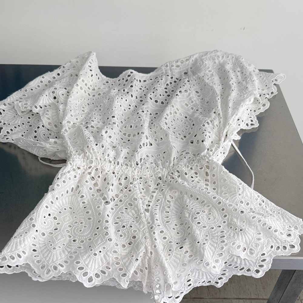Eberjey White Eyelet Lace Coverup
